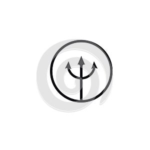simple trident concept vector icon illustration design