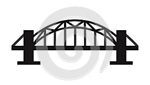 Simple Truss Bridge Vector Icon, Engineering Structure, vector design Generative AI