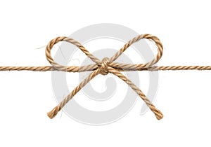 Simple twine bow isolated on transparent background