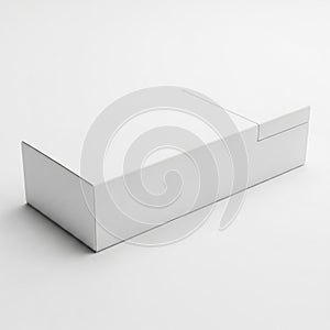 Simple White Rectangular Box with a Lid on a White Background minimalist