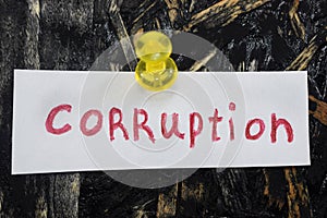 A simple and understandable inscription, corruption photo