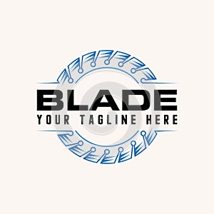 Simple and unique blade circular saw template line art or out image graphic icon logo design abstract