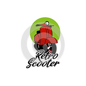 Simple Flat Scooter Logo Design Vector Stock Image