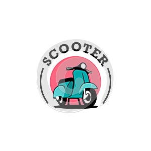 Simple Flat Scooter Logo Design Vector Stock Image