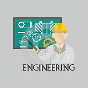 Engineering illustration Vector Art Logo Template and Illustration