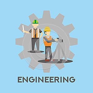 Engineering illustration Vector Art Logo Template and Illustration