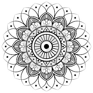 a simple and unique line art mandala vector design photo