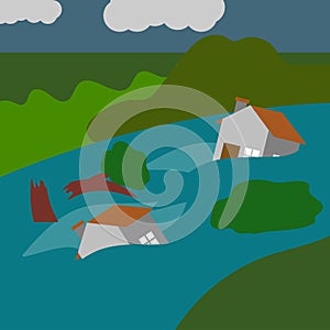 Prírodné katastrofa ilustrácie vektor umenie označenie organizácie alebo inštitúcie šablóna 