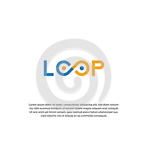 Simple and unique word mark loop with infinity symbol idea logo design template vector illustration