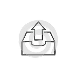 Simple upload icon representing transferring data or files into cloud storage or a digital system