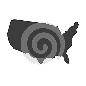 Simple US map vector silhouette