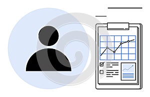 User Profile and Analytics Overview with Data Chart on Clipboard