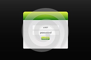 Simple user login interface with username and password input fields for secure access