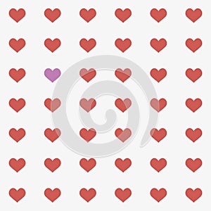 Simple valentines heart seamless mosaic.