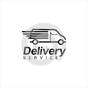 Simple van delivery service logo template