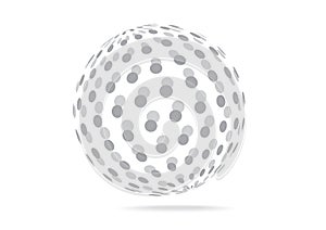 Simple vector 3D ball isolated on white background.