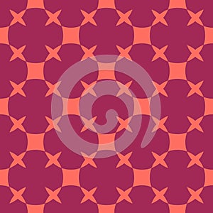 Simple vector abstract geometric seamless pattern. Coral and burgundy color