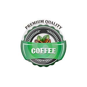 simple vector beige coffee sticker