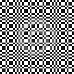Simple vector black and white checkered geometric seamless pattern with squares
