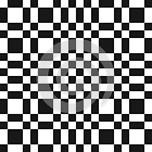Simple vector black and white checkered geometric seamless pattern with squares