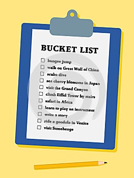 Simple vector bucketlist photo