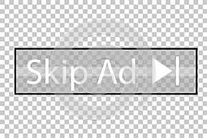 Simple Vector Button, Skip Ad, At Transparent Effect Background