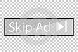 Simple Vector Button, Skip Ad, At Transparent Effect Background