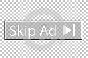 Simple Vector Button, Skip Ad, At Transparent Effect Background