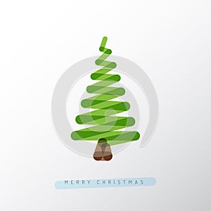 Simple vector christmas tree made from one line