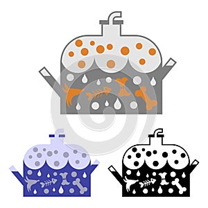 Simple vector clipart of the anaerobic bio digester for biowaste recycling