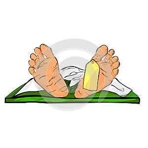 Simple Vector Conceptual Illustration for accident or crime vitcim, hand draw sketch of Dead Body at transparent effect background