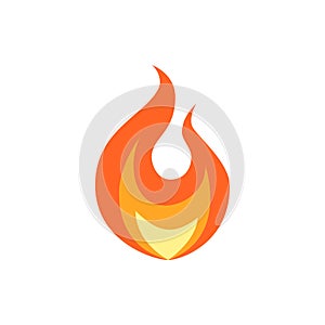 Simple vector flame icon in flat style