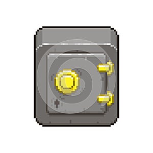 Simple vector flat pixel art illustration of cartoon safe for valuables