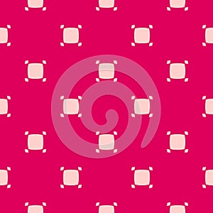 Simple vector geometric seamless pattern with small squares. Red and pink color