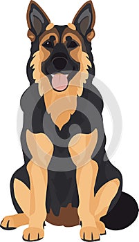simple vector German shepherd clipart