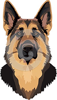 simple vector German Shepherd clipart