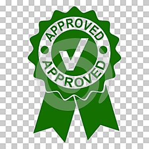 Simple Vector Green Rubber Stamp, Approved, at transparent effect background