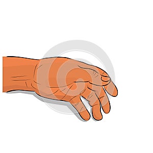 Conceptual Simple Vector Hand Draw Sketch, Illustration for victim of criminal, Blooding Hand of Dead Body, Isolated on White photo