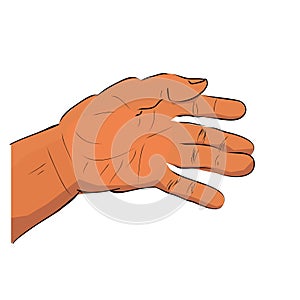 Conceptual Simple Vector Hand Draw Sketch, Illustration for victim of criminal, Blooding Hand of Dead Body, Isolated on White photo