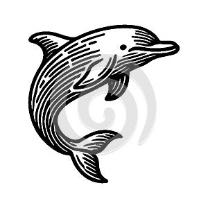 Simple Vector Icon of a Amazon River Dolphin Ã¢â¬' Logo Design Illustration.