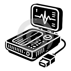 Simple Vector Icon of a Diagnostic scanner Ã¢â¬' Logo Design Illustration.