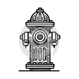 Fire Hydrant Vector Icon Logo Design Illustration.