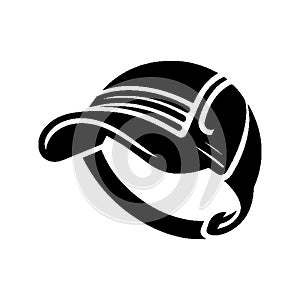 Simple Vector Icon Of Headgear Rugby Logo Design Illustration.