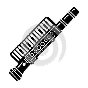 Simple Vector Icon Of Klarinette Logo Design Illustration.