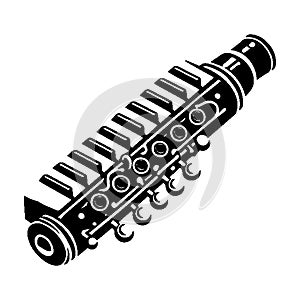 Simple Vector Icon Of Klarinette Logo Design Illustration.