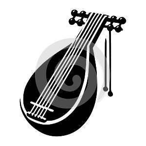 Simple Vector Icon of Kora Instrument Logo Illustration.