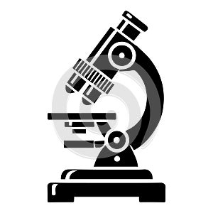 Simple Vector Icon Microscope Logo Design Illustration.