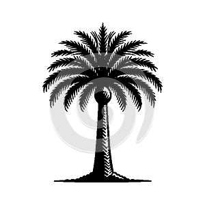 Simple Vector Icon of a Moriche Palm Ã¢â¬' Logo Design Illustration.