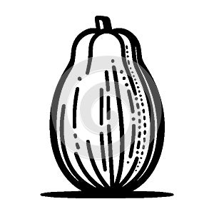 Simple Vector Icon Papaya Logo Illustration.