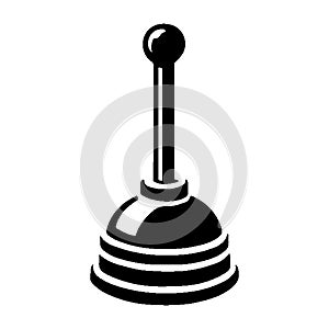 Simple vector icon plunger logo design illustration.